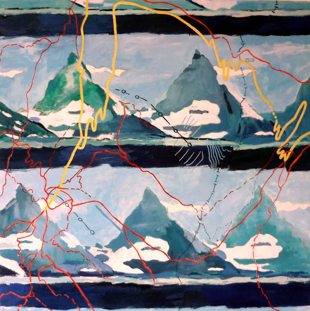 „Gipfel 2“, 2010, 80x80 cm, Malerei auf Leinwand
