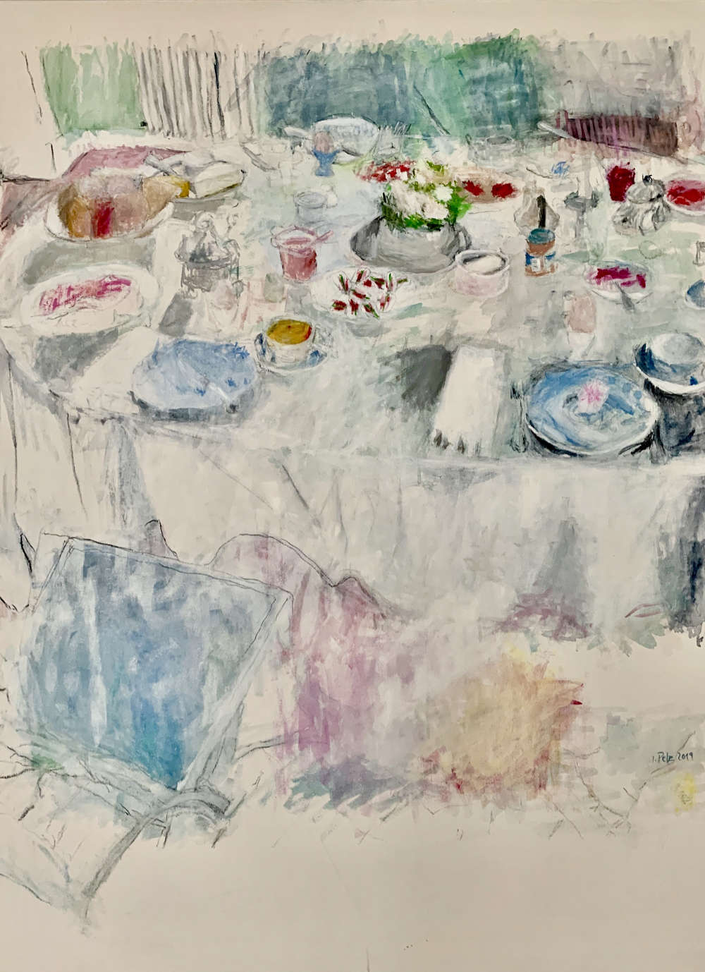 „Tisch“ 2017, 120x90 cm, Malerei auf Leinwand