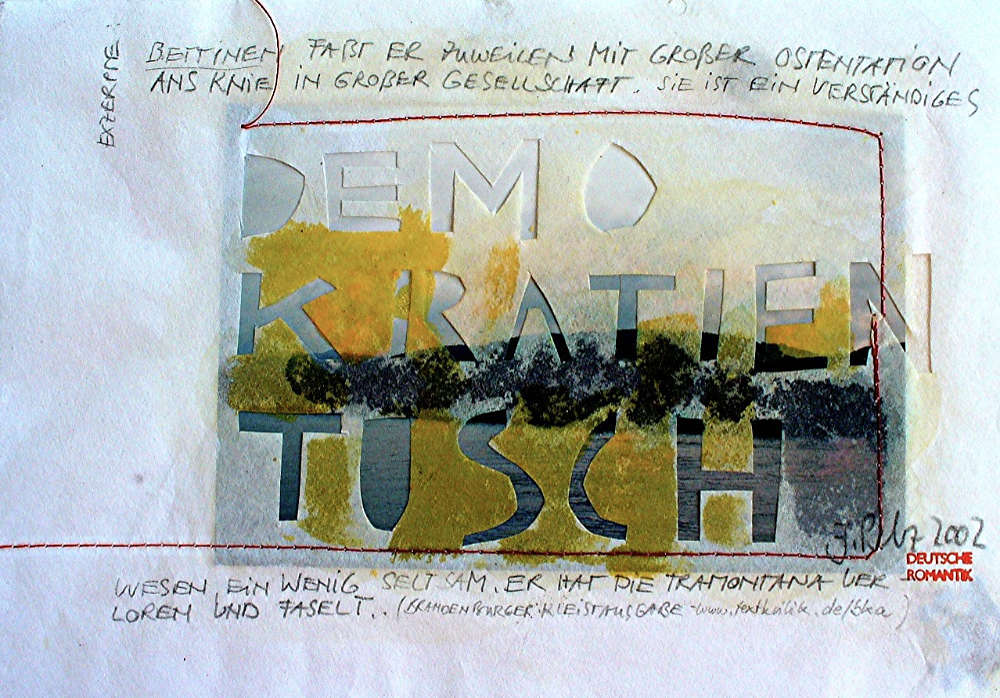 „Ausschnitt R2“, 2002, 15x25cm, Fotografie, Stickerei, Malerei auf Papier